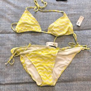 NWT yellow chevron bathing suit